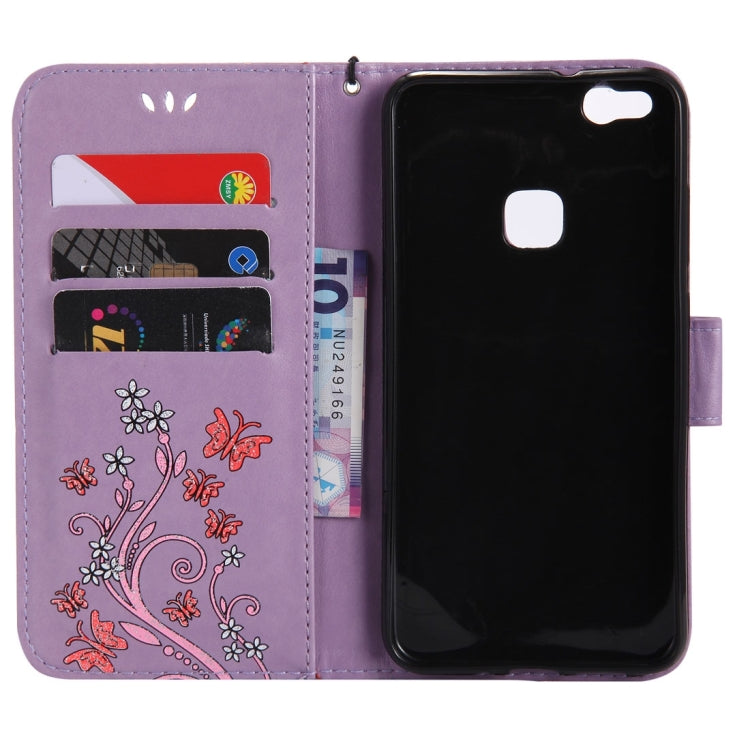 For Huawei  P10 Lite Painted Butterfly Pattern Horizontal Flip Leather Case with Holder & Card Slots & Wallet & Lanyard