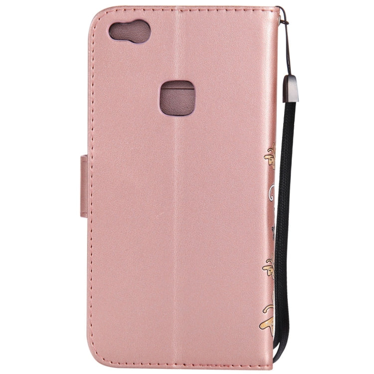 For Huawei  P10 Lite Painted Butterfly Pattern Horizontal Flip Leather Case with Holder & Card Slots & Wallet & Lanyard