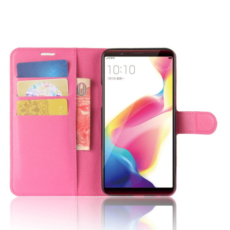 For OPPO  R11s Litchi Texture Horizontal Flip Leather Case with Holder & Card Slots & Wallet