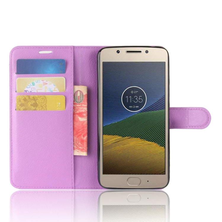 For Motorola Moto E4 Plus (US Version) Litchi Texture Horizontal Flip Leather Case with Holder & Card Slots & Wallet