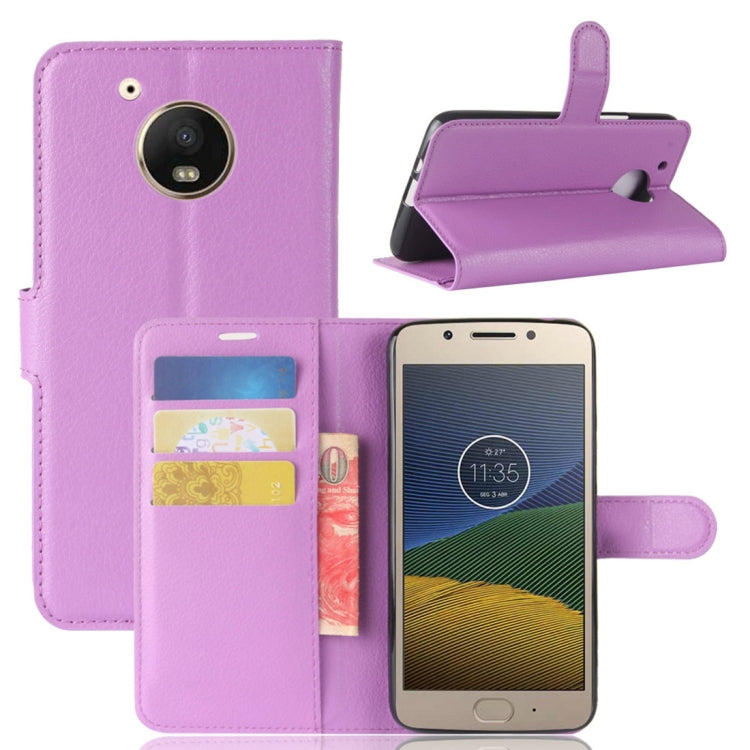 For Motorola Moto E4 Plus (US Version) Litchi Texture Horizontal Flip Leather Case with Holder & Card Slots & Wallet