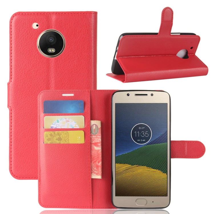 For Motorola Moto E4 Plus (US Version) Litchi Texture Horizontal Flip Leather Case with Holder & Card Slots & Wallet
