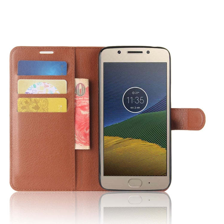 For Motorola Moto E4 Plus (US Version) Litchi Texture Horizontal Flip Leather Case with Holder & Card Slots & Wallet