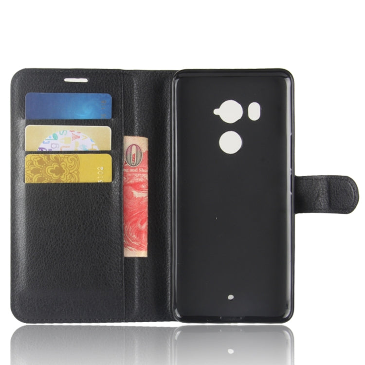 For HTC U11+ Litchi Texture Horizontal Flip Leather Case with Holder & Card Slots & Wallet