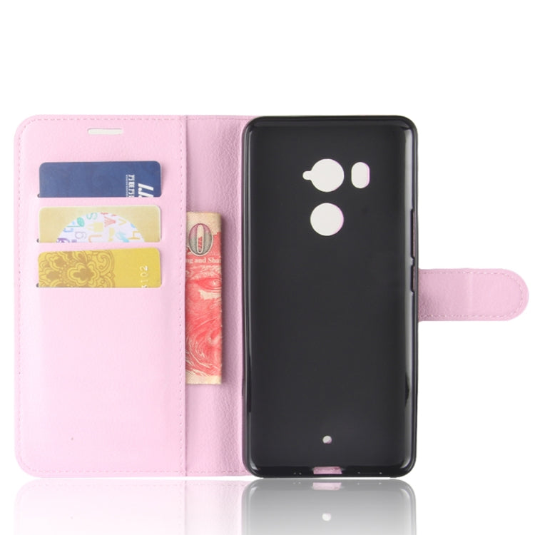 For HTC U11+ Litchi Texture Horizontal Flip Leather Case with Holder & Card Slots & Wallet