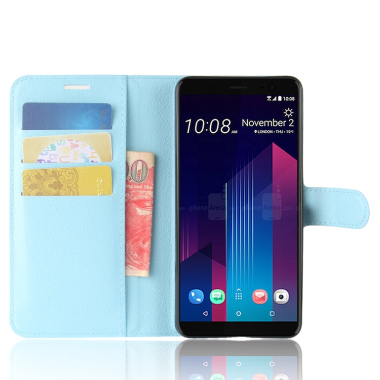 For HTC U11+ Litchi Texture Horizontal Flip Leather Case with Holder & Card Slots & Wallet