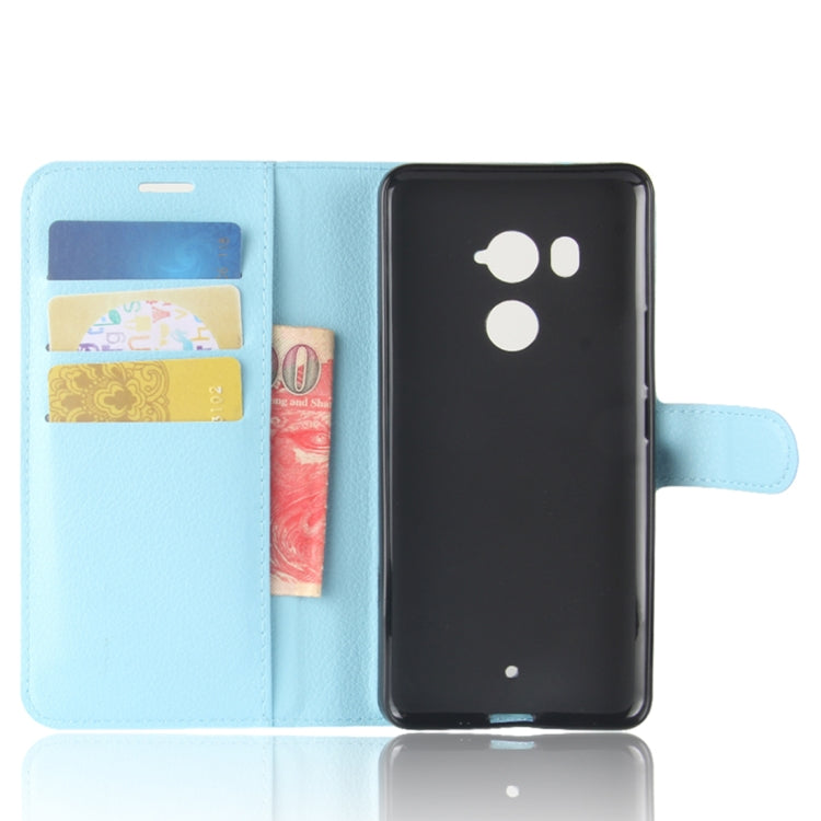 For HTC U11+ Litchi Texture Horizontal Flip Leather Case with Holder & Card Slots & Wallet
