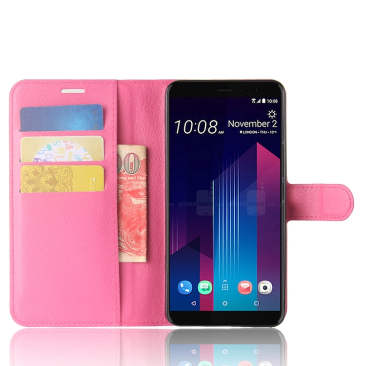 For HTC U11+ Litchi Texture Horizontal Flip Leather Case with Holder & Card Slots & Wallet
