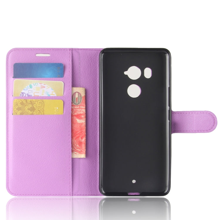 For HTC U11+ Litchi Texture Horizontal Flip Leather Case with Holder & Card Slots & Wallet