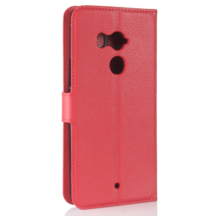 For HTC U11+ Litchi Texture Horizontal Flip Leather Case with Holder & Card Slots & Wallet