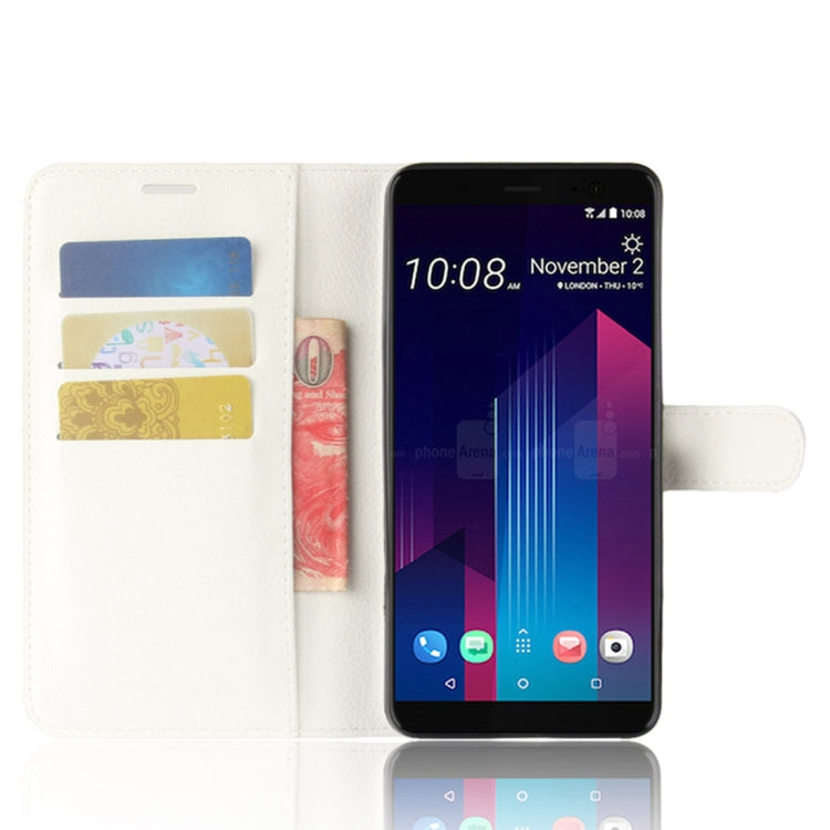 For HTC U11+ Litchi Texture Horizontal Flip Leather Case with Holder & Card Slots & Wallet