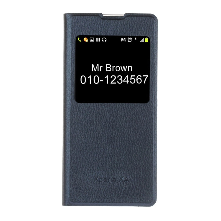 For Sony Xperia XA Litchi Texture Horizontal Flip PU Leather Case with Call Display ID