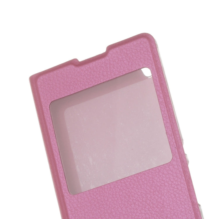 For Sony Xperia XA Litchi Texture Horizontal Flip PU Leather Case with Call Display ID