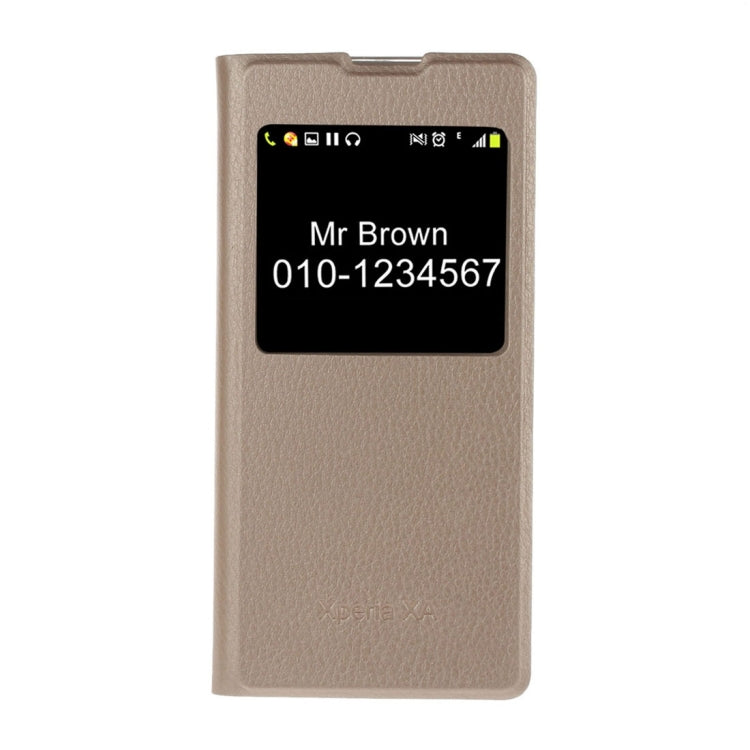 For Sony Xperia XA Litchi Texture Horizontal Flip PU Leather Case with Call Display ID