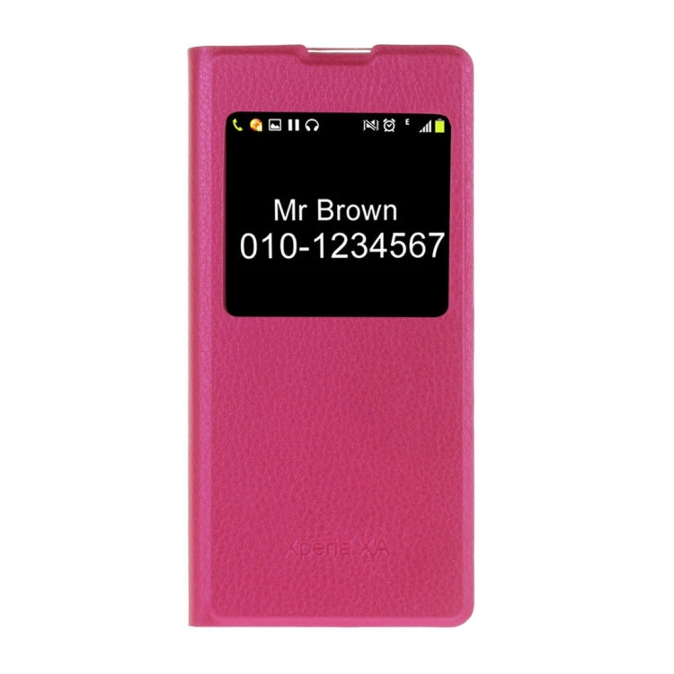 For Sony Xperia XA Litchi Texture Horizontal Flip PU Leather Case with Call Display ID