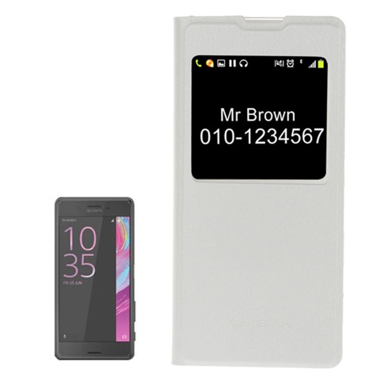 For Sony Xperia XA Litchi Texture Horizontal Flip PU Leather Case with Call Display ID