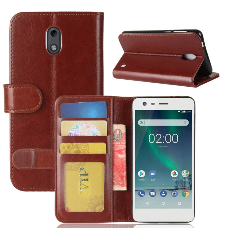 For Nokia 2 Crazy Horse Texture Horizontal Flip Leather Case with Holder & Card Slots & Wallet