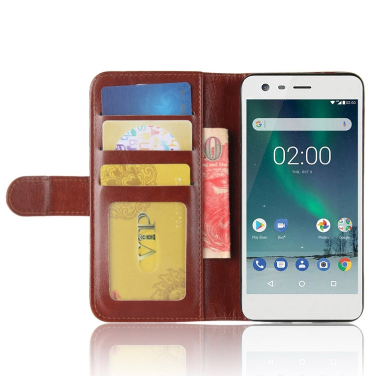 For Nokia 2 Crazy Horse Texture Horizontal Flip Leather Case with Holder & Card Slots & Wallet