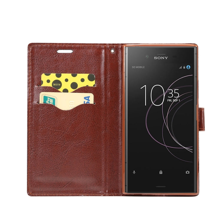 Dibase for Sony Xperia XZ1 Denim Texture TPU Horizontal Flip Leather Case with Holder & Card Slots(Dark Blue)