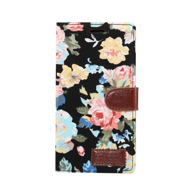 Dibase for Sony Xperia XZ1 Flower Pattern Cloth Surface TPU Horizontal Flip Leather Case with Holder & Card Slots