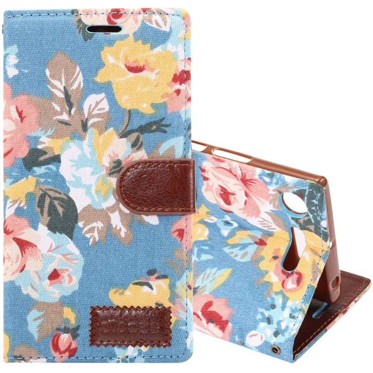 Dibase for Sony Xperia XZ1 Flower Pattern Cloth Surface TPU Horizontal Flip Leather Case with Holder & Card Slots