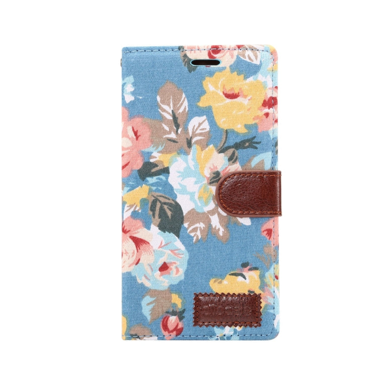 Dibase for Sony Xperia XZ1 Flower Pattern Cloth Surface TPU Horizontal Flip Leather Case with Holder & Card Slots