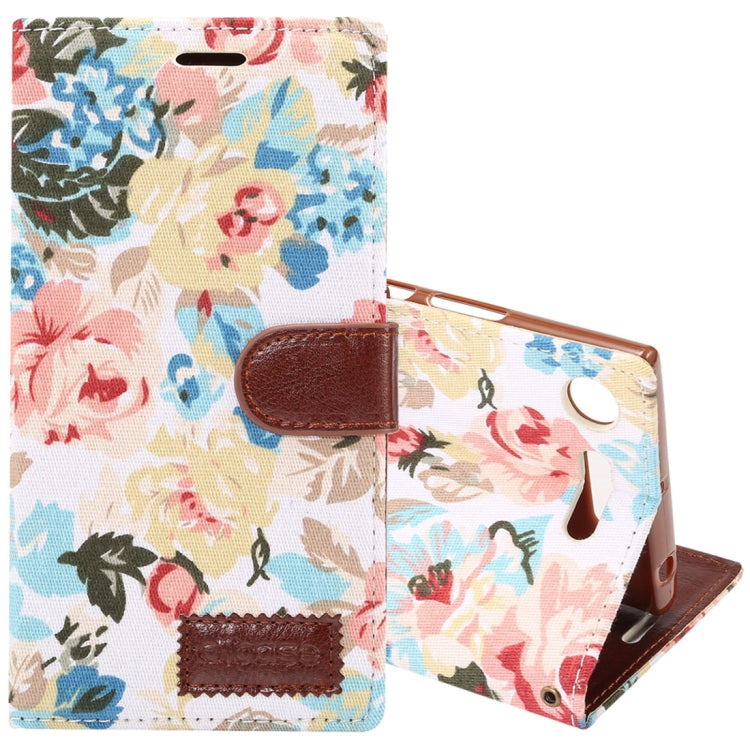 Dibase for Sony Xperia XZ1 Flower Pattern Cloth Surface TPU Horizontal Flip Leather Case with Holder & Card Slots