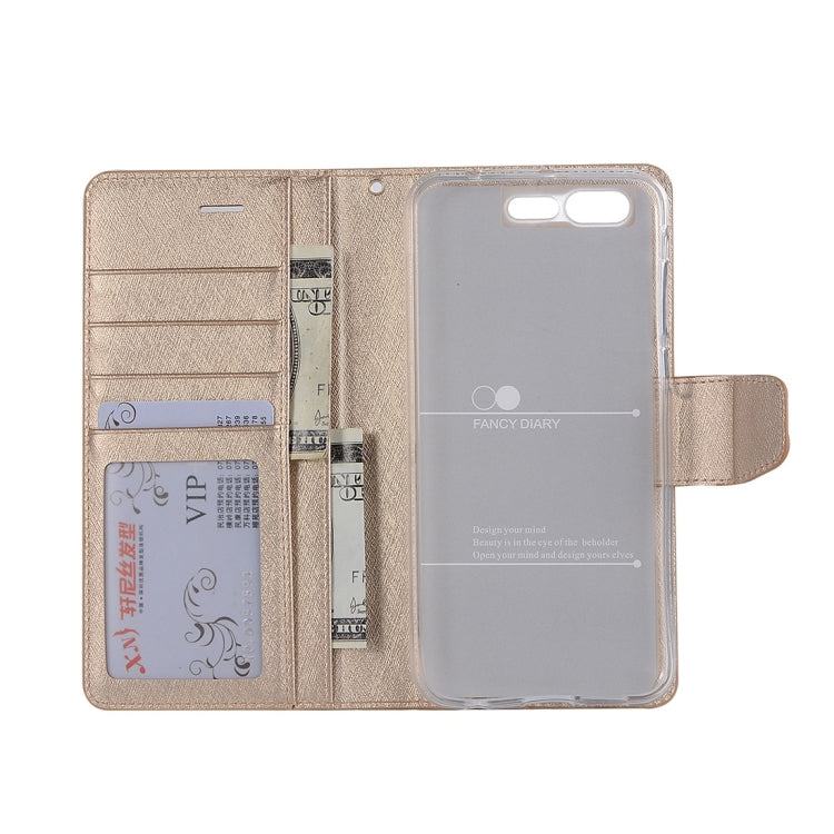 For Asus ZenFone 4 Pro ZS551KL Silk Texture Horizontal Flip Leather Case with Holder & Card Slots & Wallet & Photo Frame(Gold)