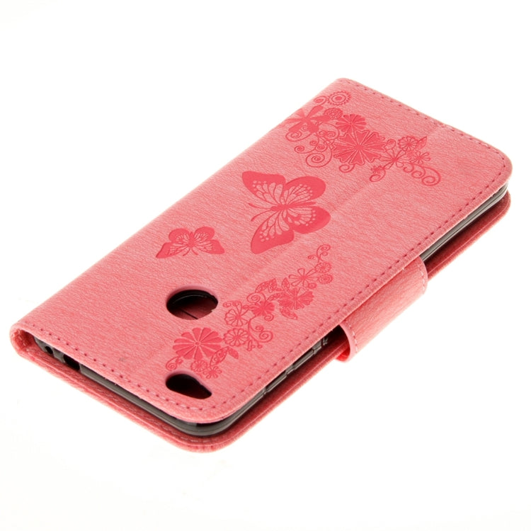 For Huawei P8 Lite (2017) Butterflies Embossing Horizontal Flip Leather Case with Holder & Card Slots & Wallet & Lanyard