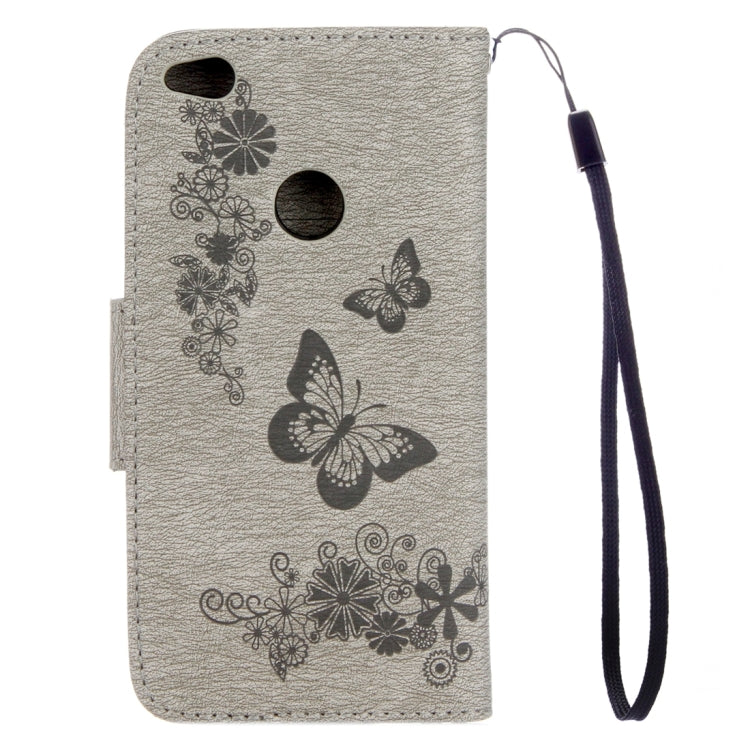 For Huawei P8 Lite (2017) Butterflies Embossing Horizontal Flip Leather Case with Holder & Card Slots & Wallet & Lanyard