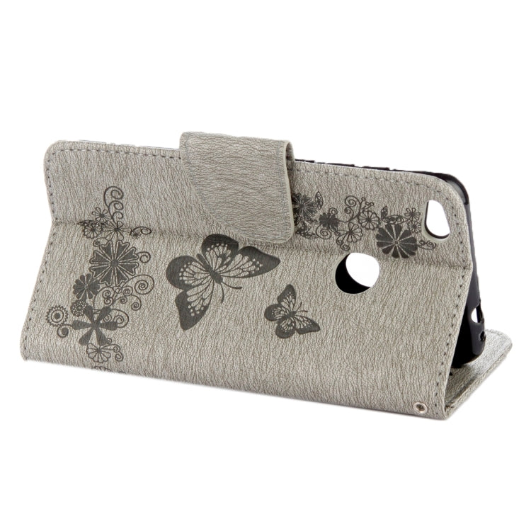 For Huawei P8 Lite (2017) Butterflies Embossing Horizontal Flip Leather Case with Holder & Card Slots & Wallet & Lanyard