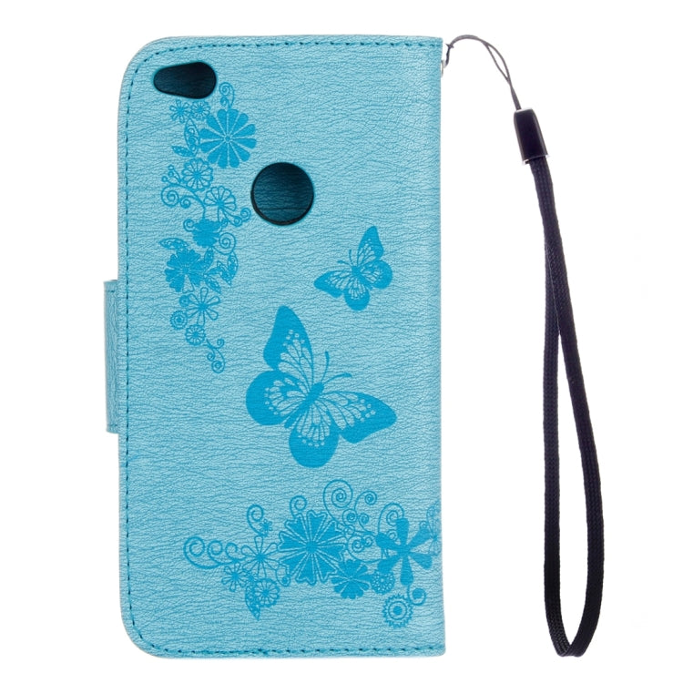 For Huawei P8 Lite (2017) Butterflies Embossing Horizontal Flip Leather Case with Holder & Card Slots & Wallet & Lanyard
