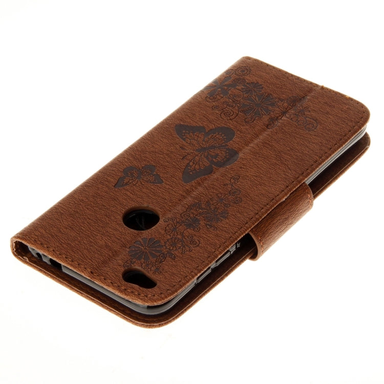 For Huawei P8 Lite (2017) Butterflies Embossing Horizontal Flip Leather Case with Holder & Card Slots & Wallet & Lanyard