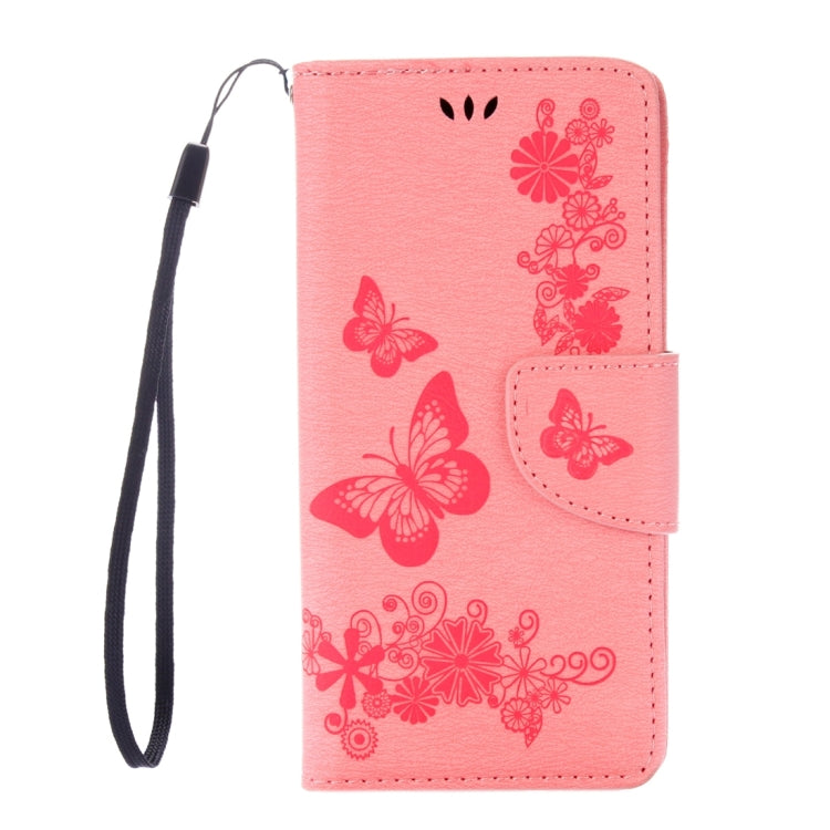 For Sony Xperia E5 Butterflies Embossing Horizontal Flip Leather Case with Holder & Card Slots & Wallet & Lanyard