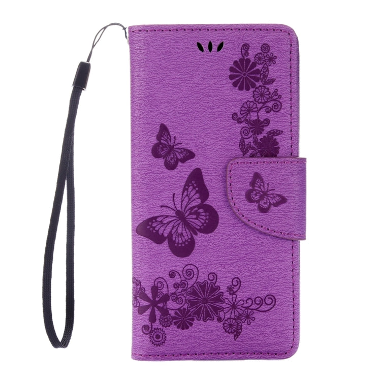 For Sony Xperia E5 Butterflies Embossing Horizontal Flip Leather Case with Holder & Card Slots & Wallet & Lanyard
