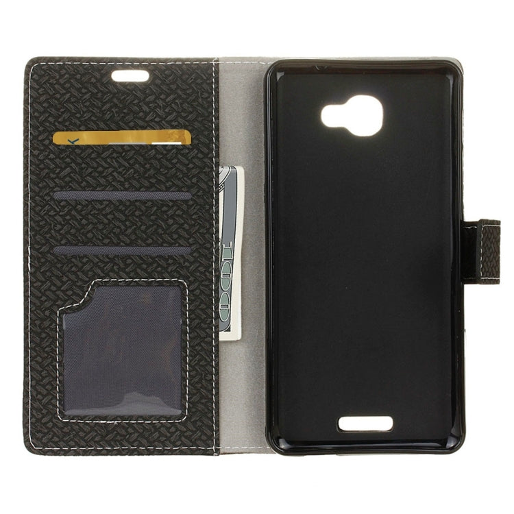 For Alcatel Flash Plus 2 Weaving Texture Horizontal Flip PU Leather Case with Magnetic Buckle & Holder & Card Slots & Wallet & Photo Frame