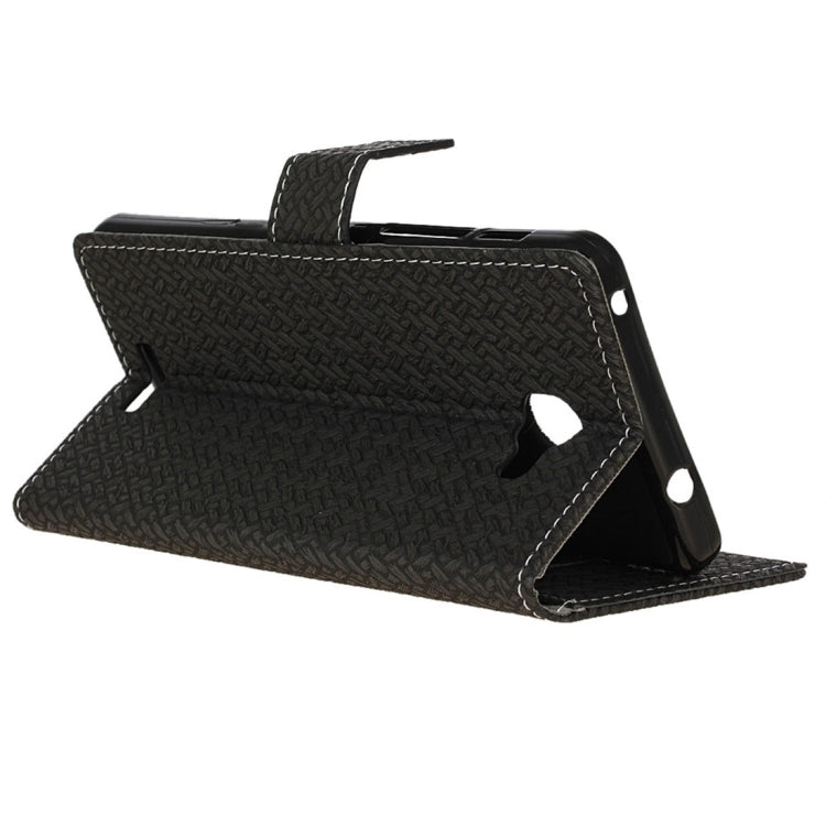 For Alcatel Flash Plus 2 Weaving Texture Horizontal Flip PU Leather Case with Magnetic Buckle & Holder & Card Slots & Wallet & Photo Frame