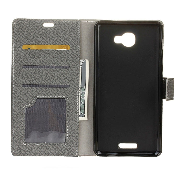 For Alcatel Flash Plus 2 Weaving Texture Horizontal Flip PU Leather Case with Magnetic Buckle & Holder & Card Slots & Wallet & Photo Frame