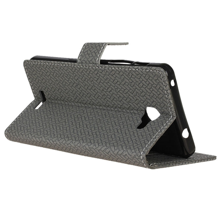 For Alcatel Flash Plus 2 Weaving Texture Horizontal Flip PU Leather Case with Magnetic Buckle & Holder & Card Slots & Wallet & Photo Frame