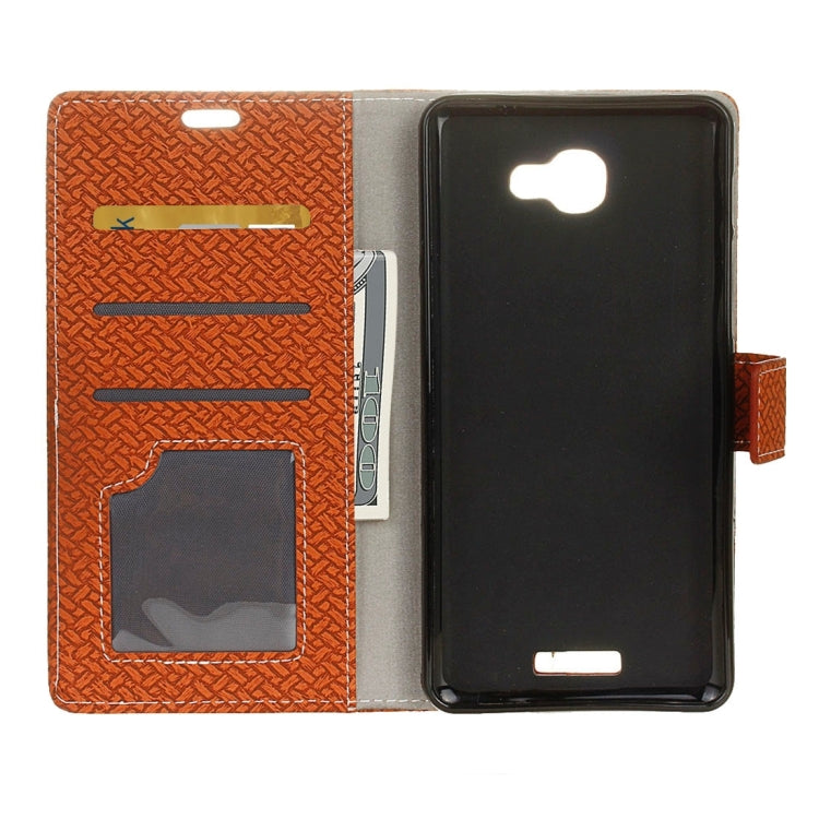 For Alcatel Flash Plus 2 Weaving Texture Horizontal Flip PU Leather Case with Magnetic Buckle & Holder & Card Slots & Wallet & Photo Frame