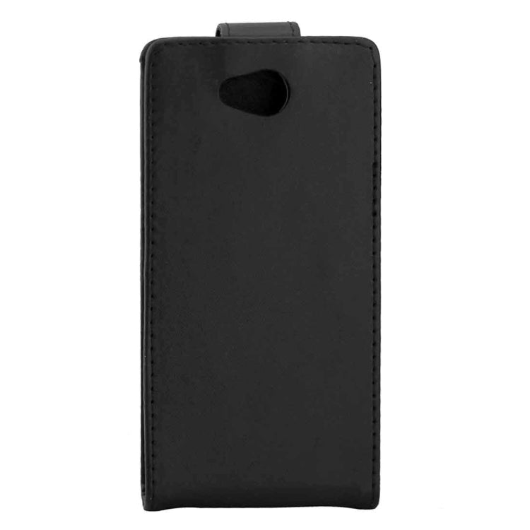 For Microsoft Lumia 650 Plain Texture Vertical Flip Leather Case Waist Bag with Magnetic Buckle(Black)