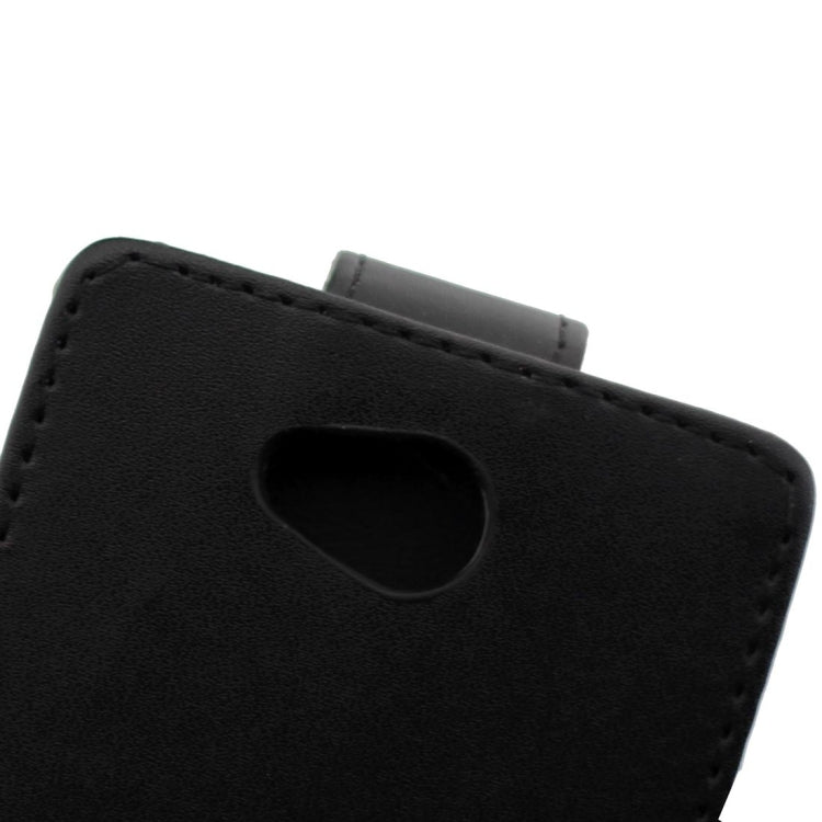 For Microsoft Lumia 650 Plain Texture Vertical Flip Leather Case Waist Bag with Magnetic Buckle(Black)