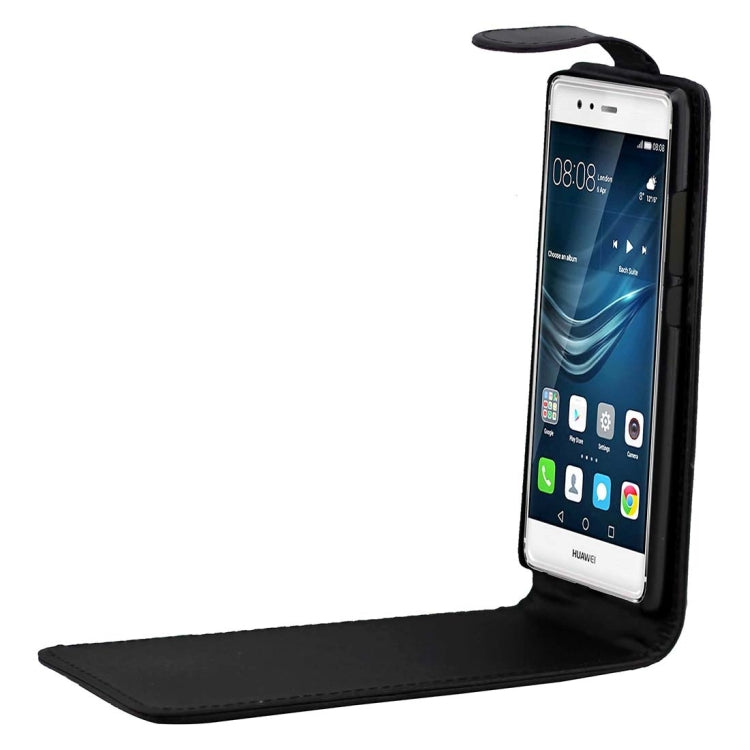 For Huawei  P9 Plain Texture Vertical Flip Leather Case Waist Bag with Magnetic Buckle(Black)