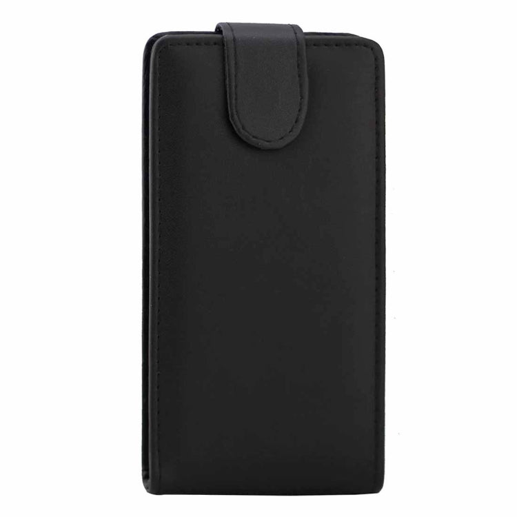 For Sony Xperia X Plain Texture Vertical Flip Leather Case Waist Bag with Magnetic Buckle(Black)