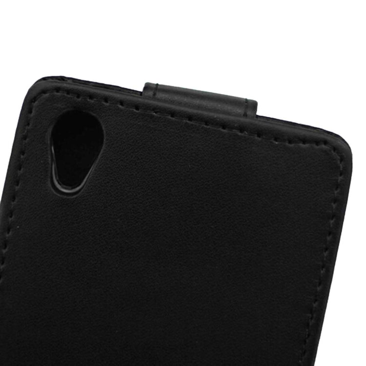 For Sony Xperia X Plain Texture Vertical Flip Leather Case Waist Bag with Magnetic Buckle(Black)