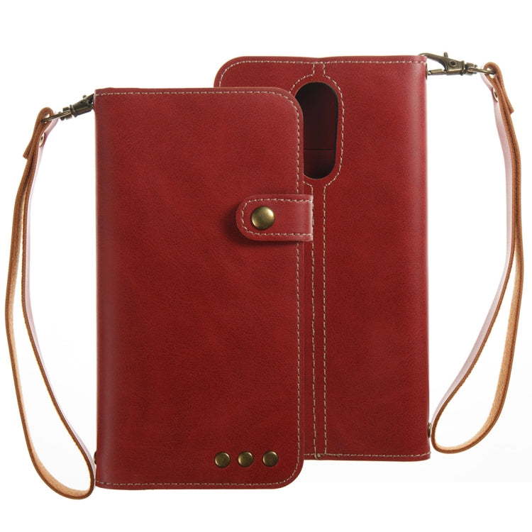 For LG K8 2017 (EU Version) Retro Crazy Horse Texture Horizontal Flip PU Leather Case with Card Slots & Wallet & Hand Strap