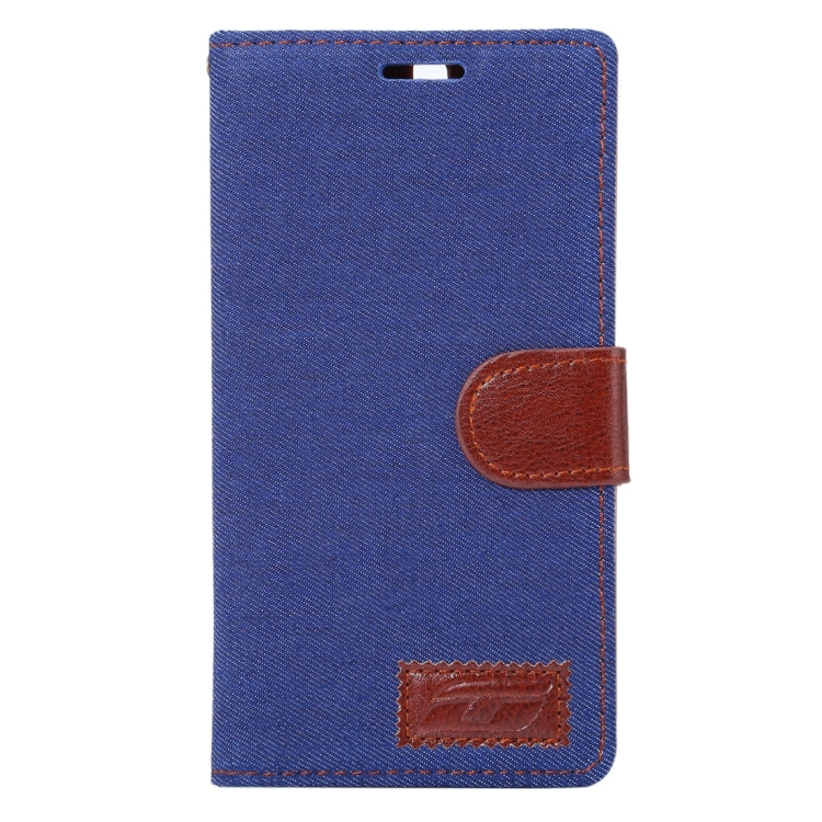 For Huawei  P9 Plus Jeans Horizontal Flip Leather Case with Holder & Card Slots(Dark Blue)