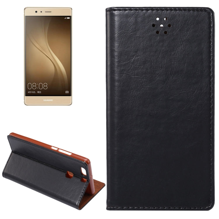 For Huawei  P9 Plus Magnetic Crazy Horse Texture Horizontal Flip Leather Case with Holder & Card Slots