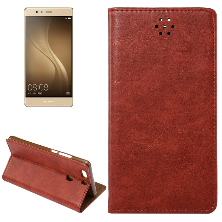 For Huawei  P9 Plus Magnetic Crazy Horse Texture Horizontal Flip Leather Case with Holder & Card Slots