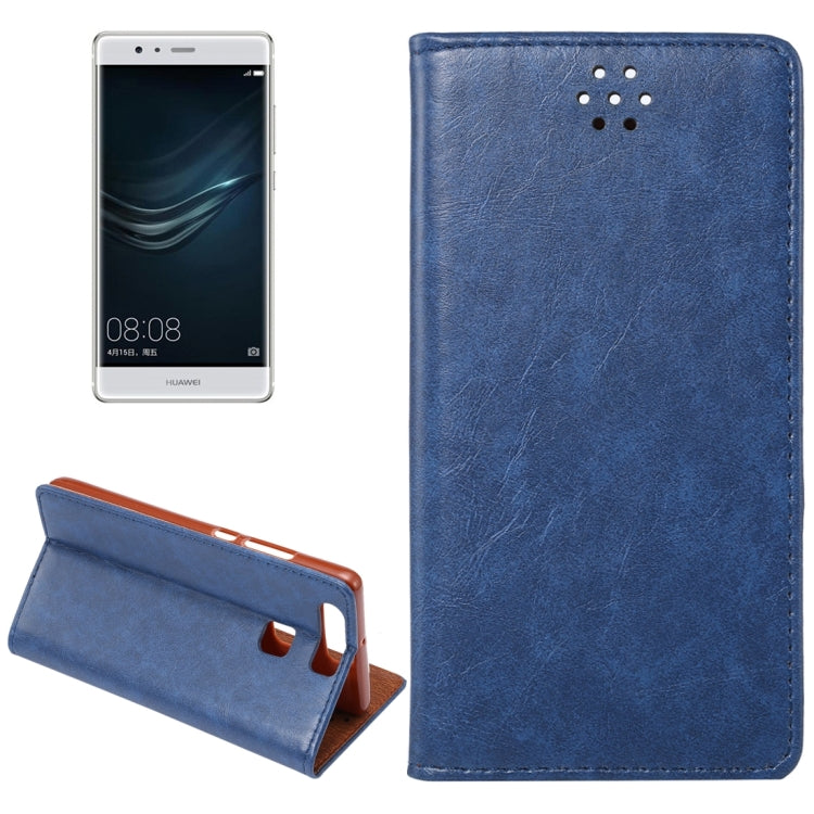 For Huawei  P9 Magnetic Crazy Horse Texture Horizontal Flip Leather Case with Holder & Card Slots